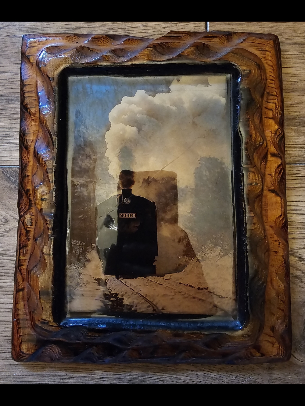 Vintage Wooden Train Art Work